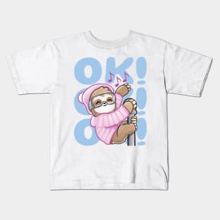 Ski Rave Sloth Kid Baby Dance Ok Kids T-Shirt